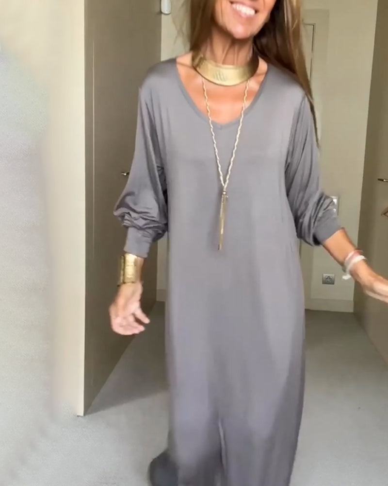 Sylvie | Robe Ample à Manches Longues