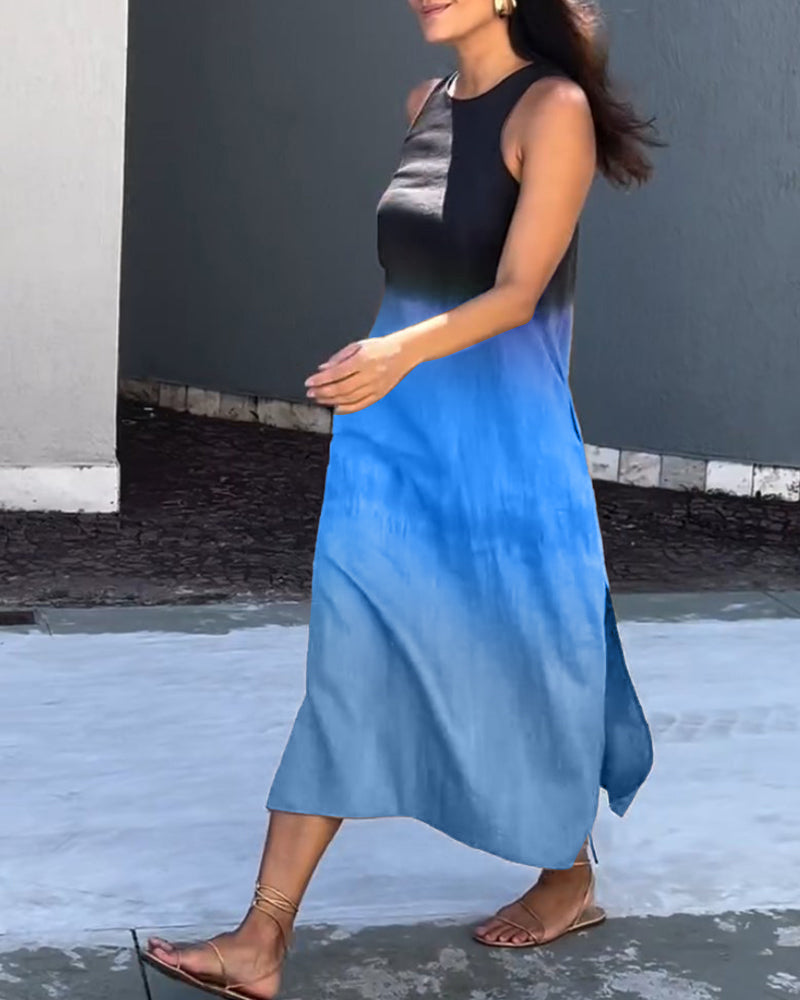 Yvonne - Robe sans manches et dégradé