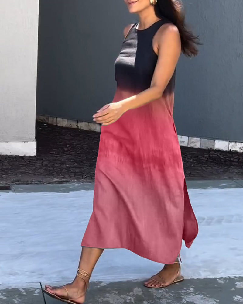 Yvonne - Robe sans manches et dégradé