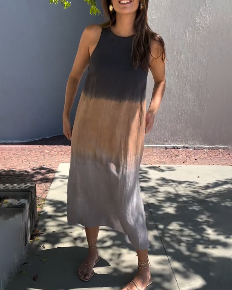 Yvonne - Robe sans manches et dégradé