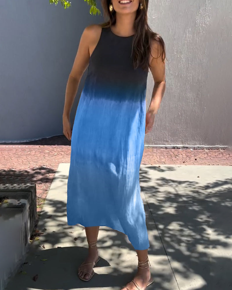 Yvonne - Robe sans manches et dégradé