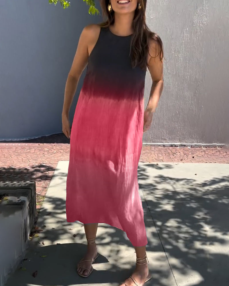 Yvonne - Robe sans manches et dégradé