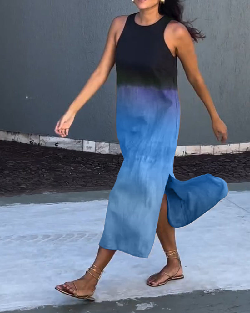 Yvonne - Robe sans manches et dégradé