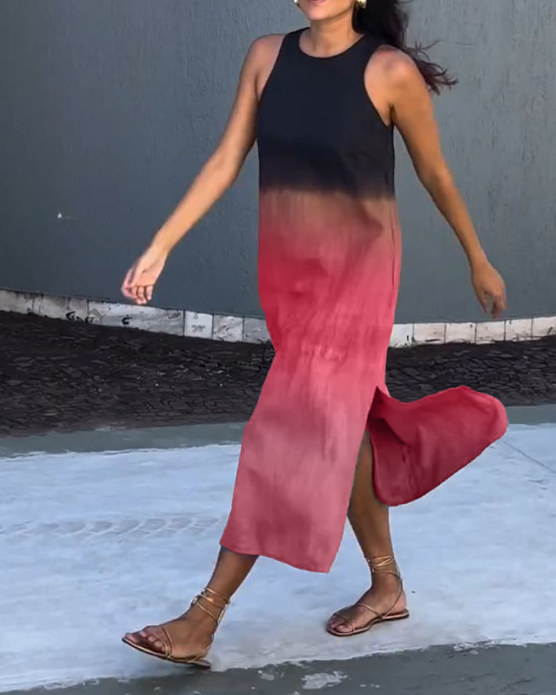 Yvonne - Robe sans manches et dégradé