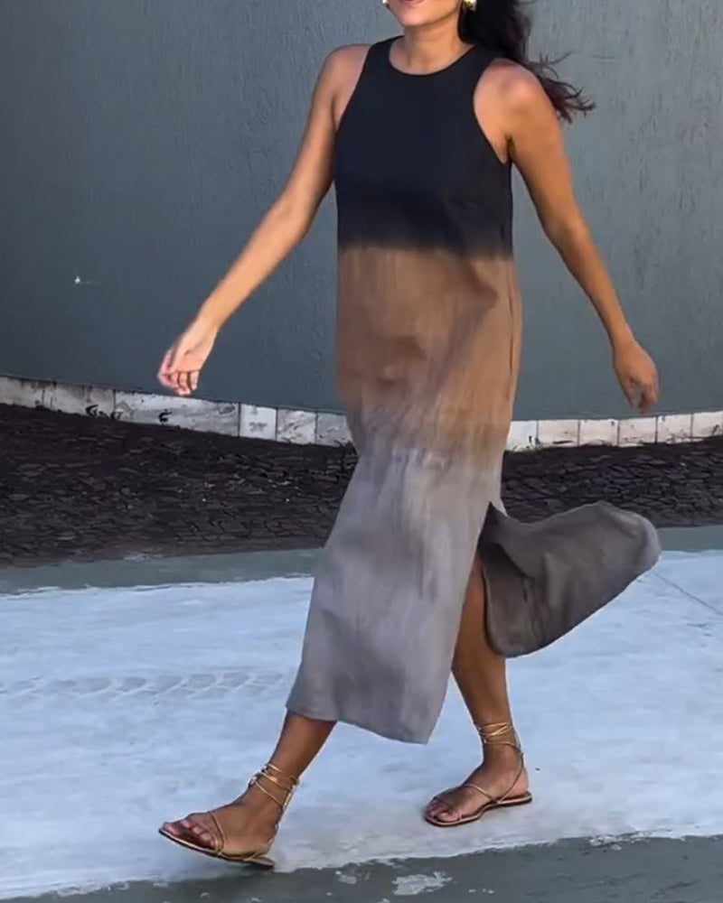 Yvonne - Robe sans manches et dégradé