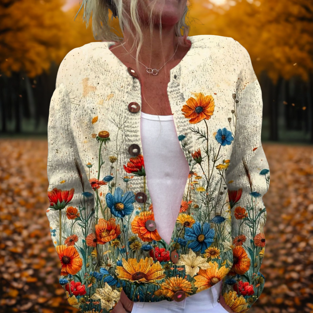 Helena | Cardigan Vintage Fleuri