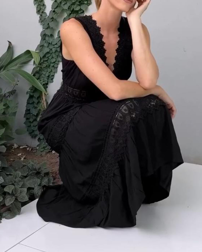 Sophie | Robe débardeur col V en dentelle