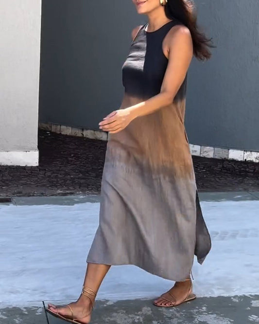 Yvonne - Robe sans manches et dégradé
