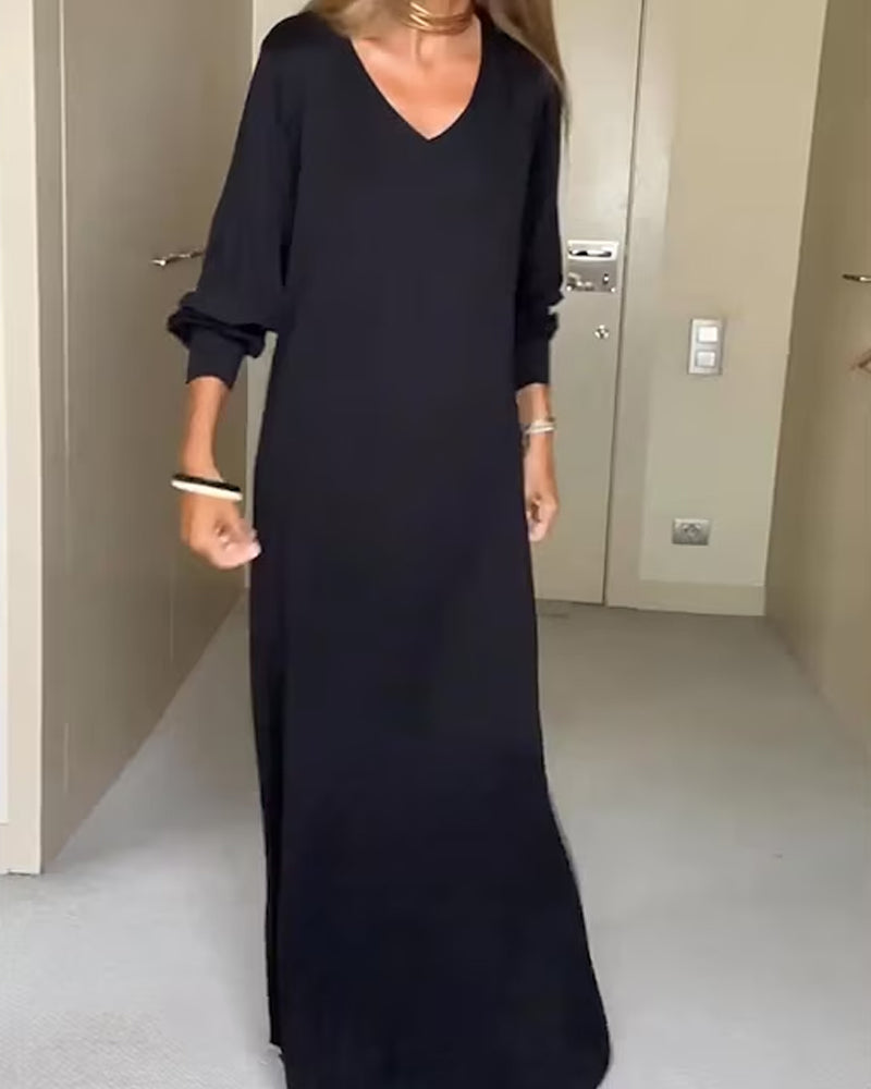 Sylvie | Robe Ample à Manches Longues