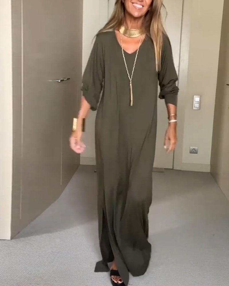 Sylvie | Robe Ample à Manches Longues