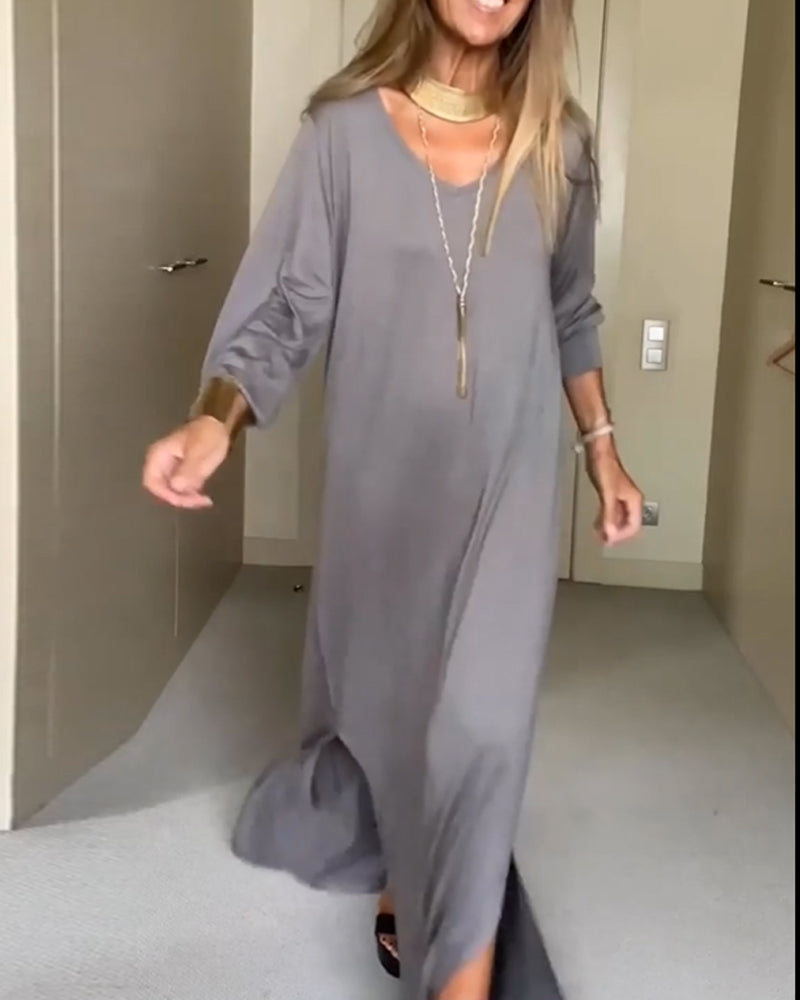 Sylvie | Robe Ample à Manches Longues