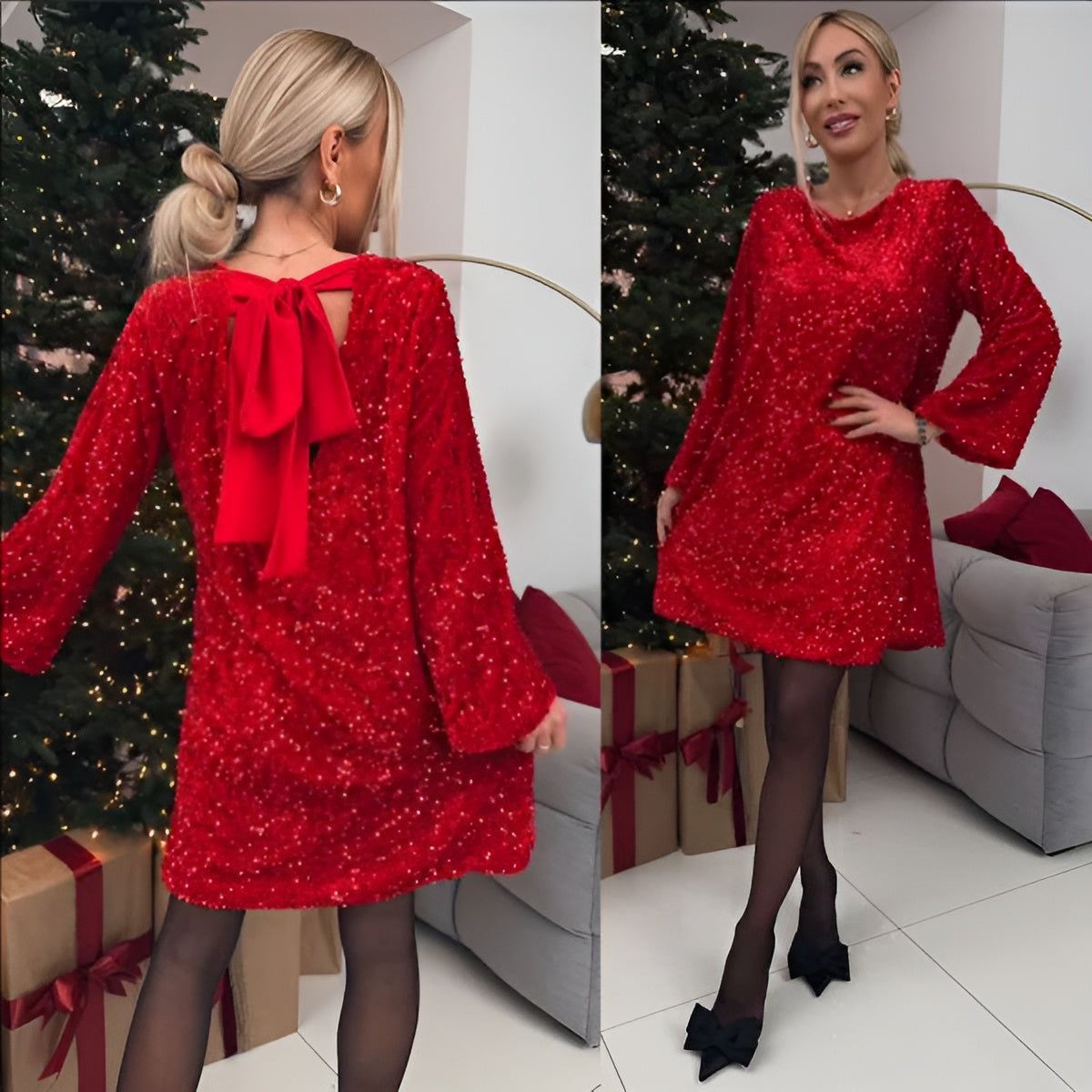 Isabelle | Robe Scintillante et Confort Absolu