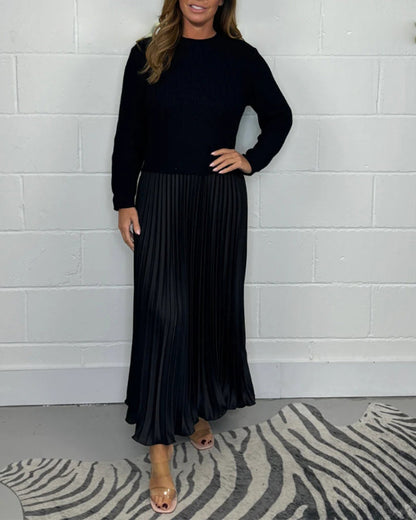 Marisa | Robe Plissée Élégante au Style Patchwork Décontracté