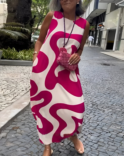 Odile | Robe longue à imprimé géométrique