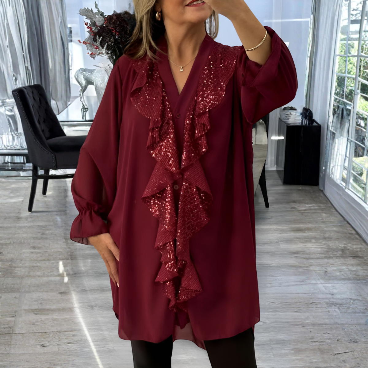 Christel | Blouse Élégante à Volants