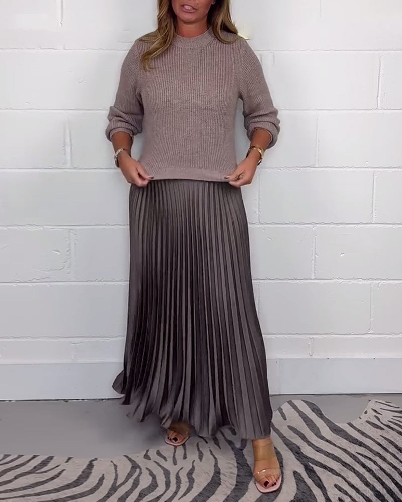 Marisa | Robe Plissée Élégante au Style Patchwork Décontracté