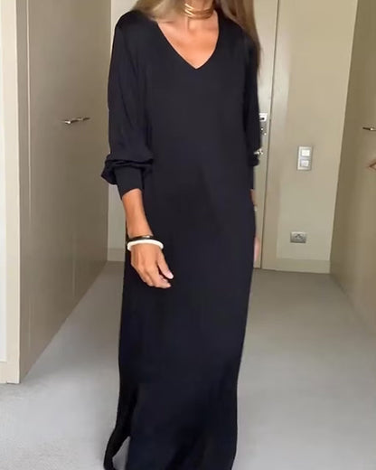 Sylvie | Robe Ample à Manches Longues