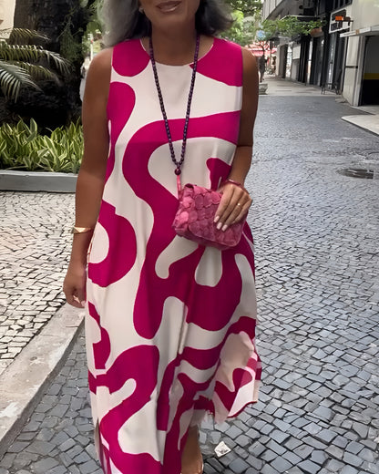 Odile | Robe longue à imprimé géométrique